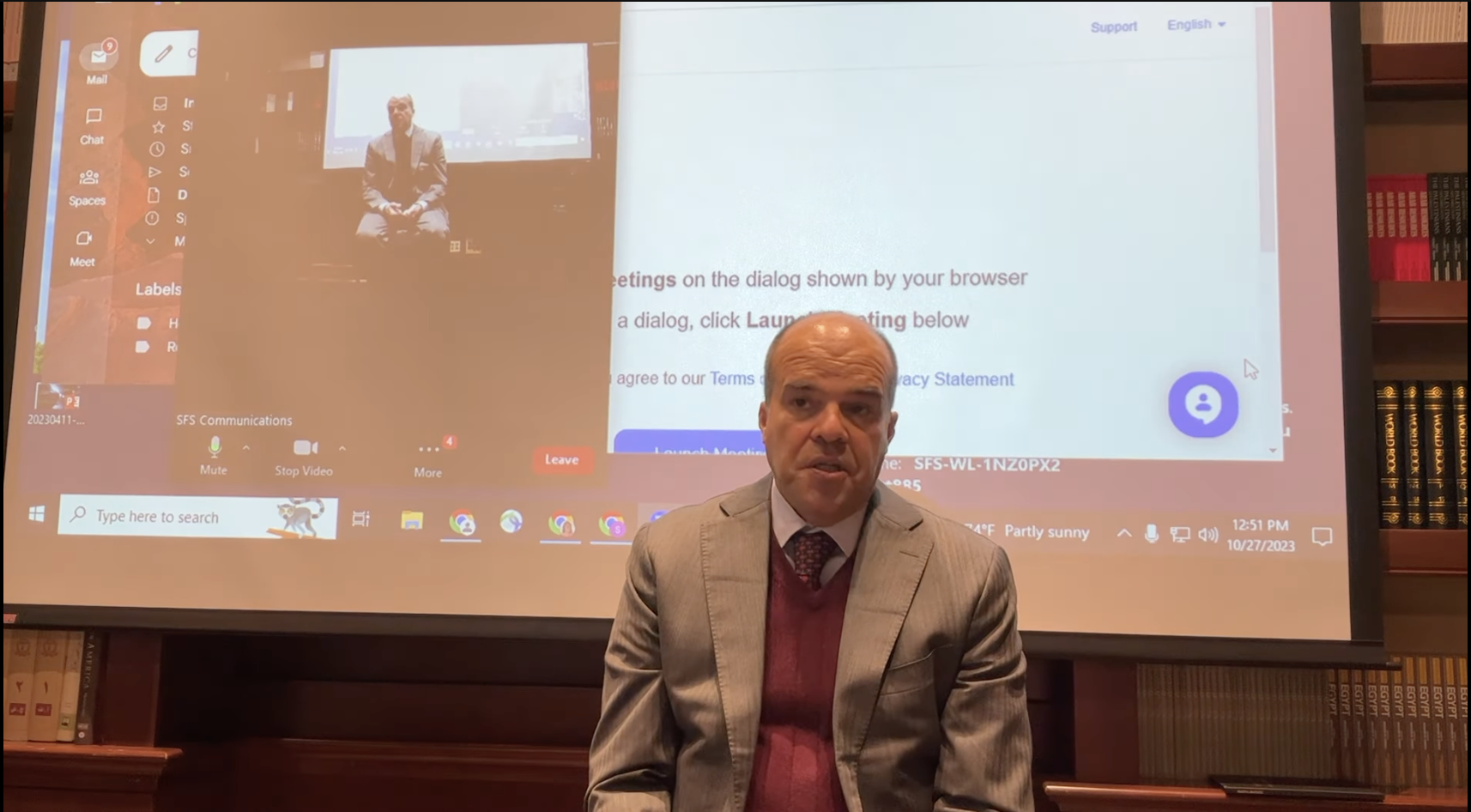 Mouin Rabbani speaking within Georgetown University's Center for Contemporary Arab Studies