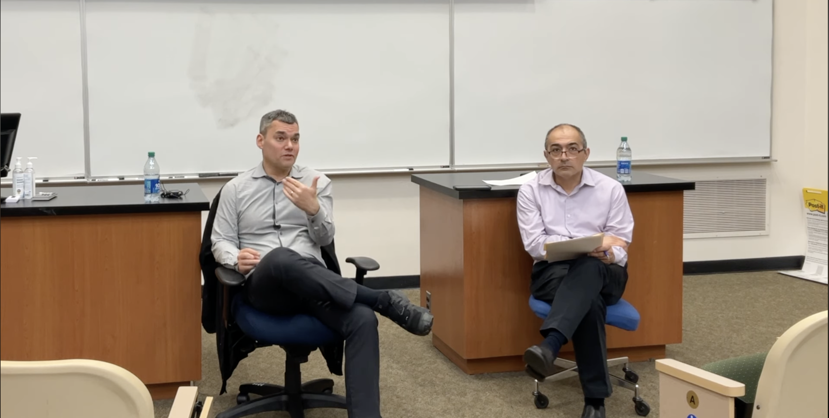 A photograph of Peter Beinart and ACMCU Director Nader Hashemi